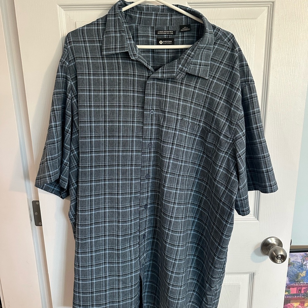 Haggar Luxury Microfiber Plaid Shirt